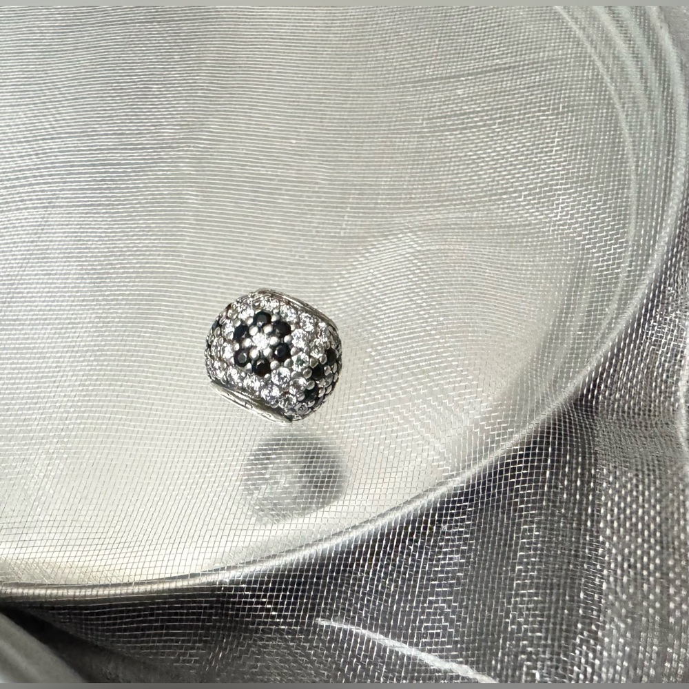 Pandora Black and Clear Pave CZ Charm